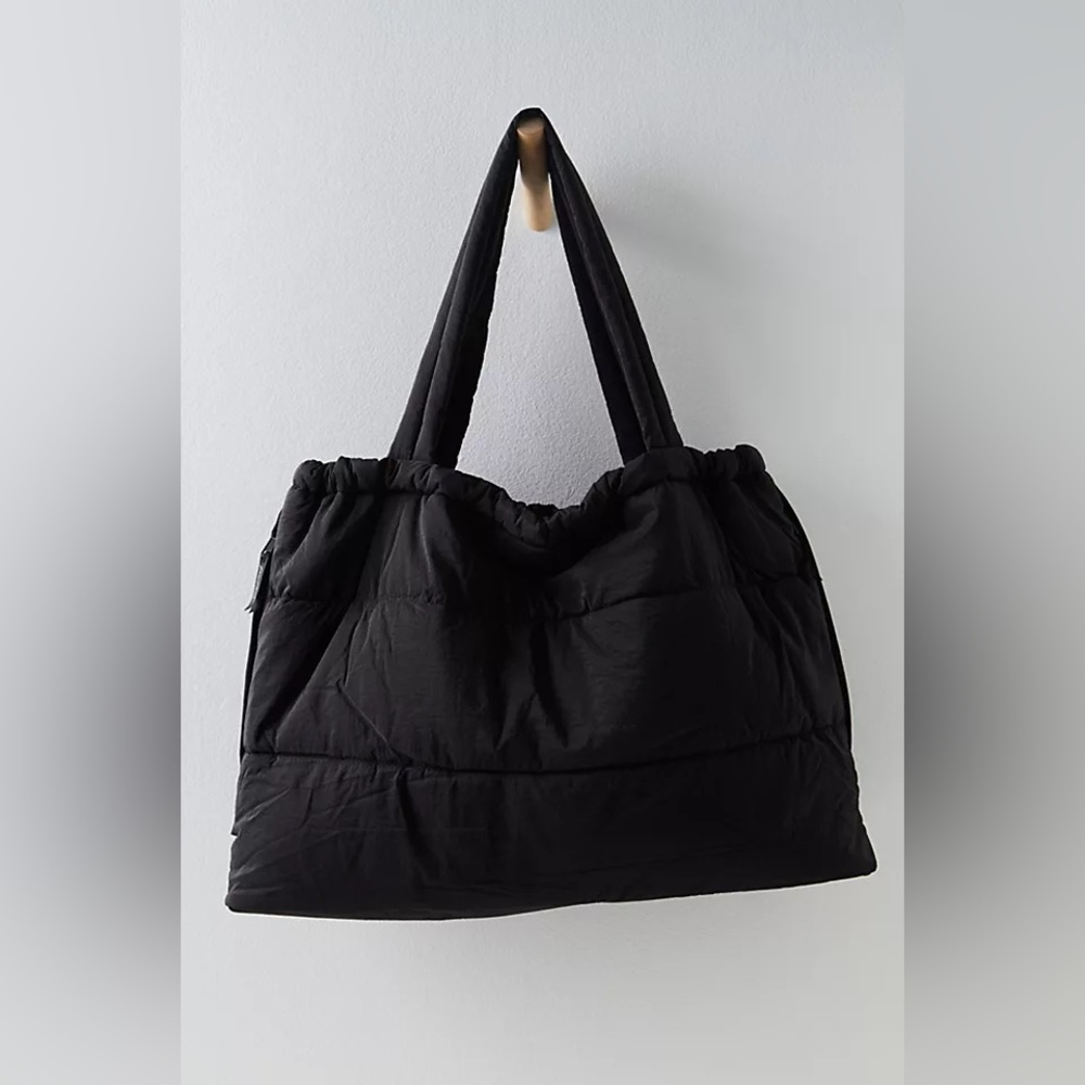 Free People Cool and Cozy Tote Carryall Black NWT